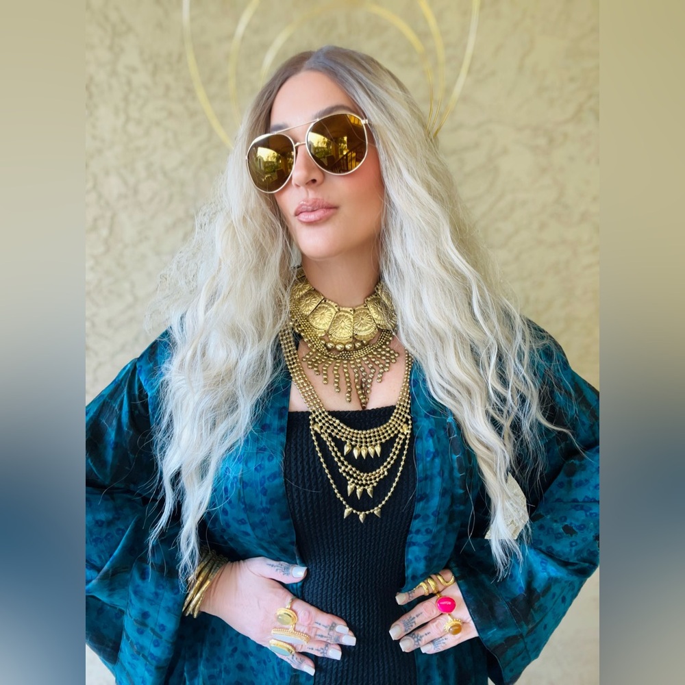 TURQUOISE SMOOTH OPERATOR SILK LUXURY KIMONO - Picture 10 of 13